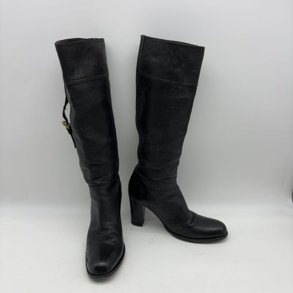 Prada Black Leather Knee-High Boots